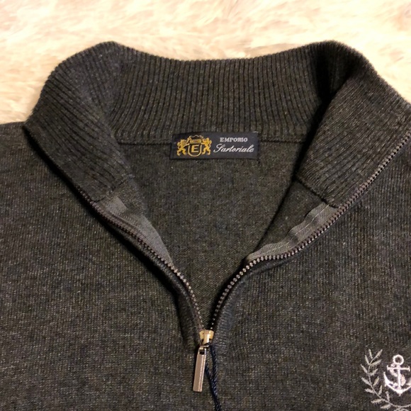 Emporio Sartoriale gray Capri zip sweater XL NWT - Picture 4 of 13